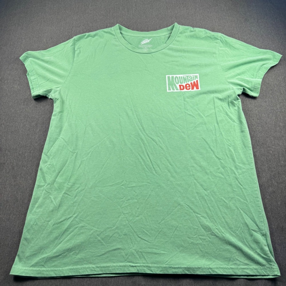 Mountain Dew Mens XL Green Graphic T-Shirt Do The Dew Vintage Style Logo 2018 - Picture 2 of 7
